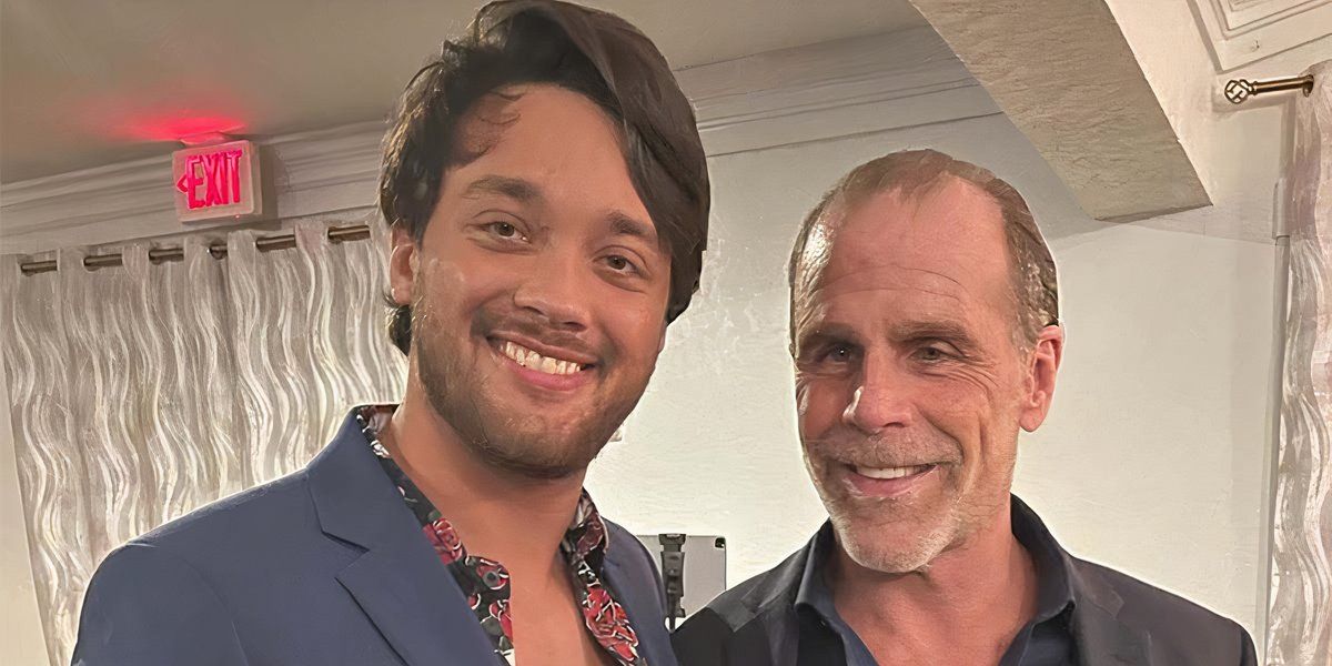 Javier Bernal poses with Shawn Michaels