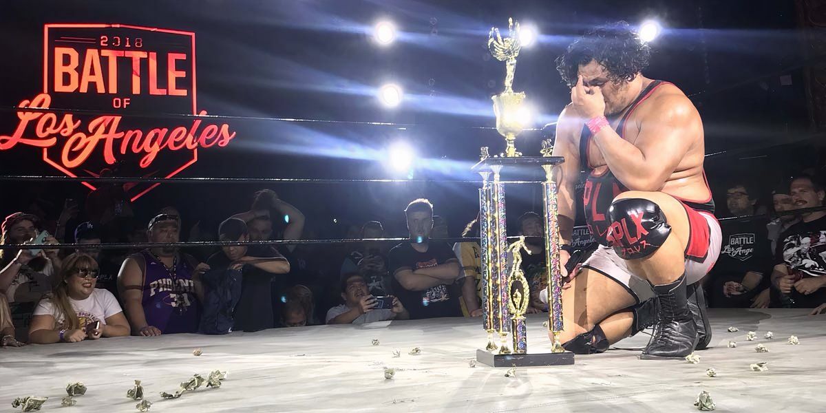 Jeff Cobb is a PWG battle as a winner in Los Angeles 2018 as a ring in the ring