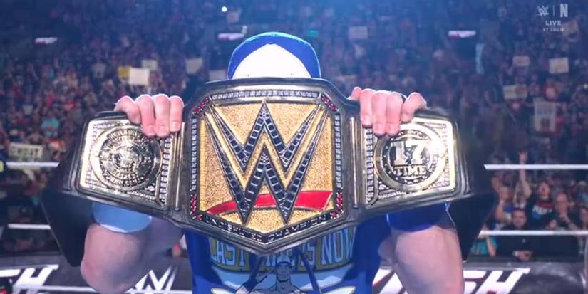 john cena with the wwe title at backlash 2025