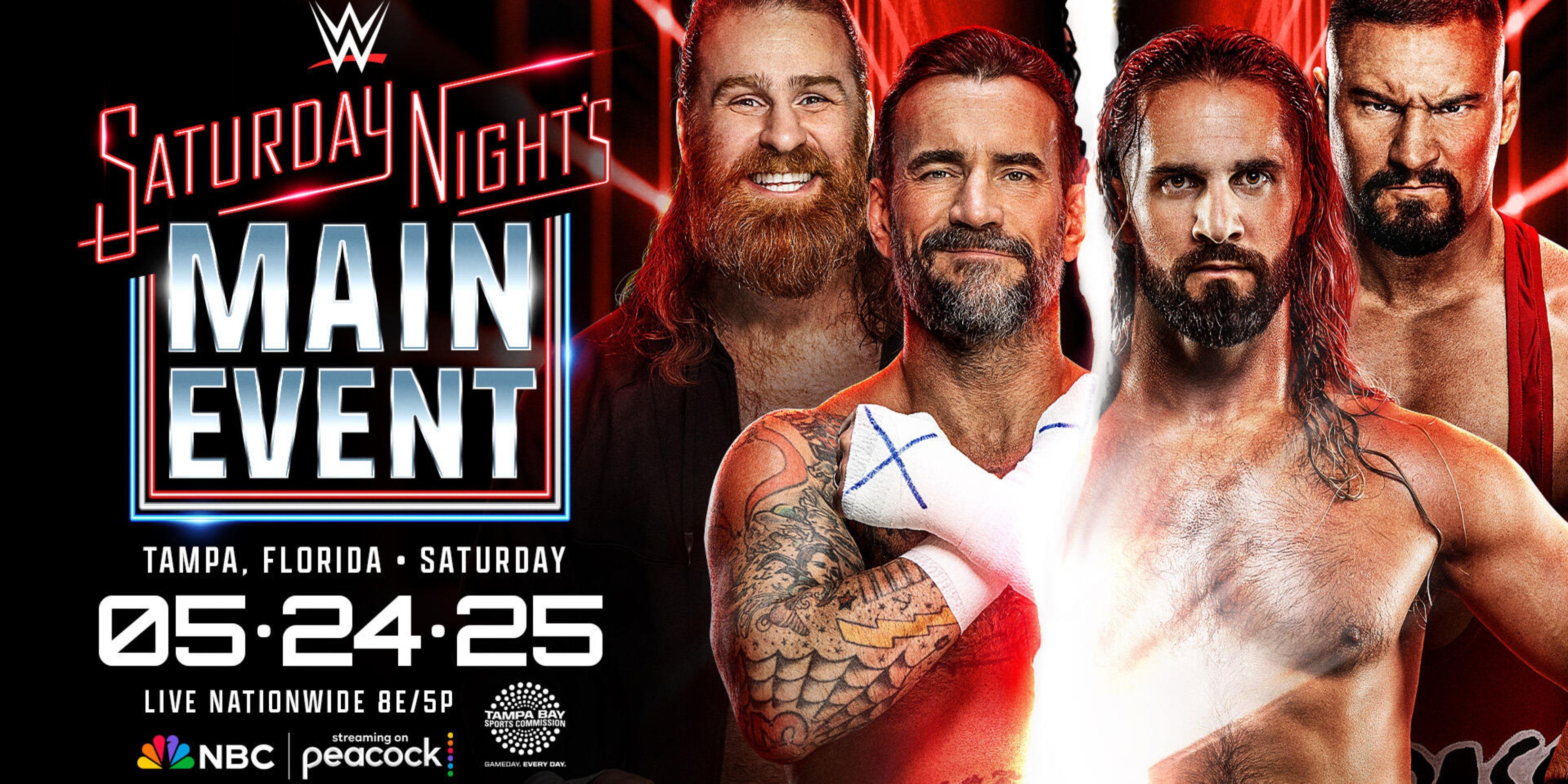 Zayn and Punk vs Rollins and Breakker in the main event on Saturday night.