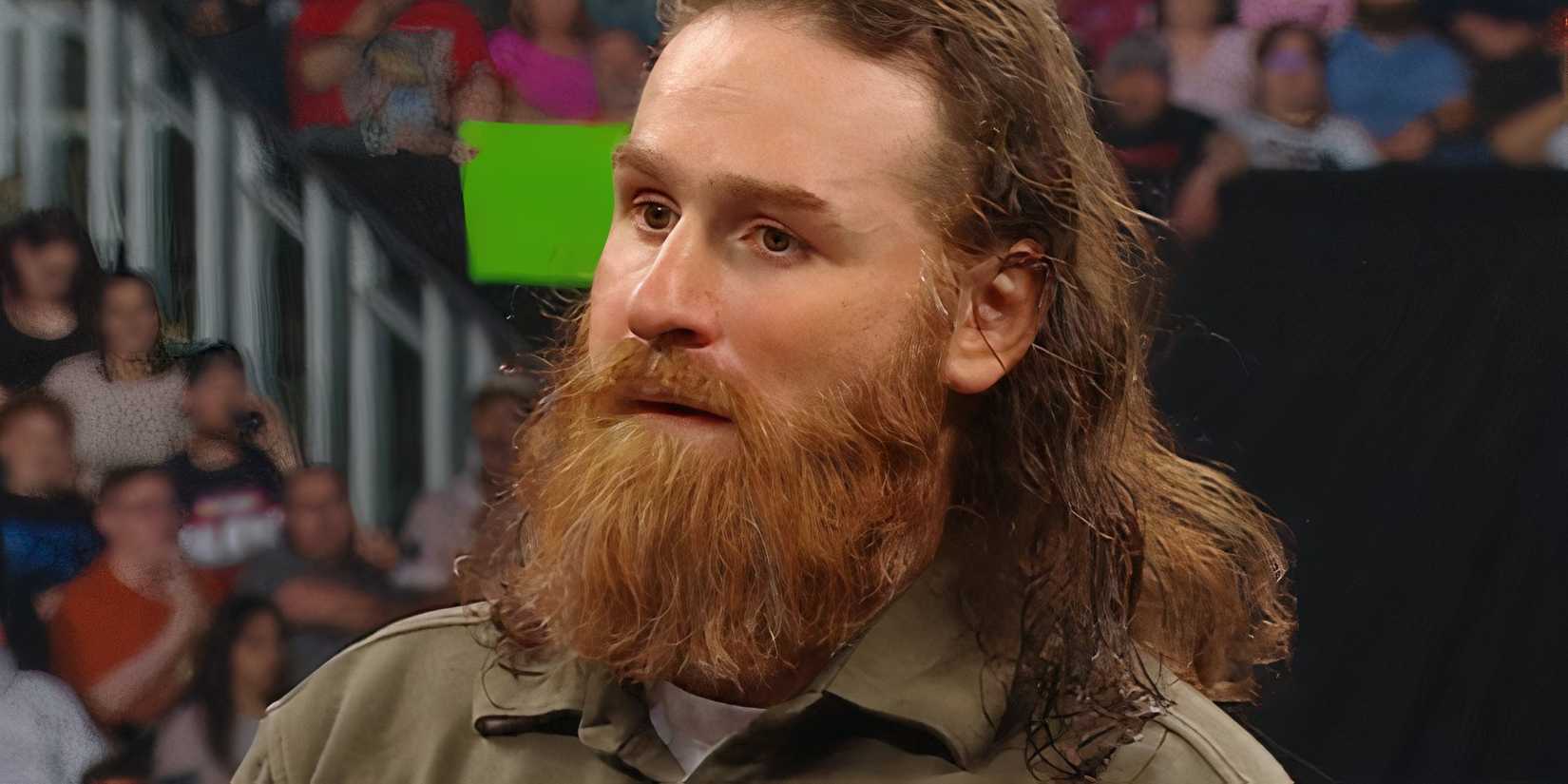 Sami Zayn looking upset in WWE
