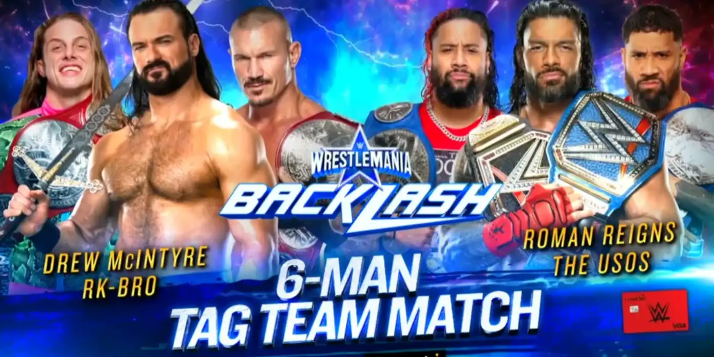 Bloodline vs. Drew McIntyre RK-Bro WWE WrestleMania Backlash 2022