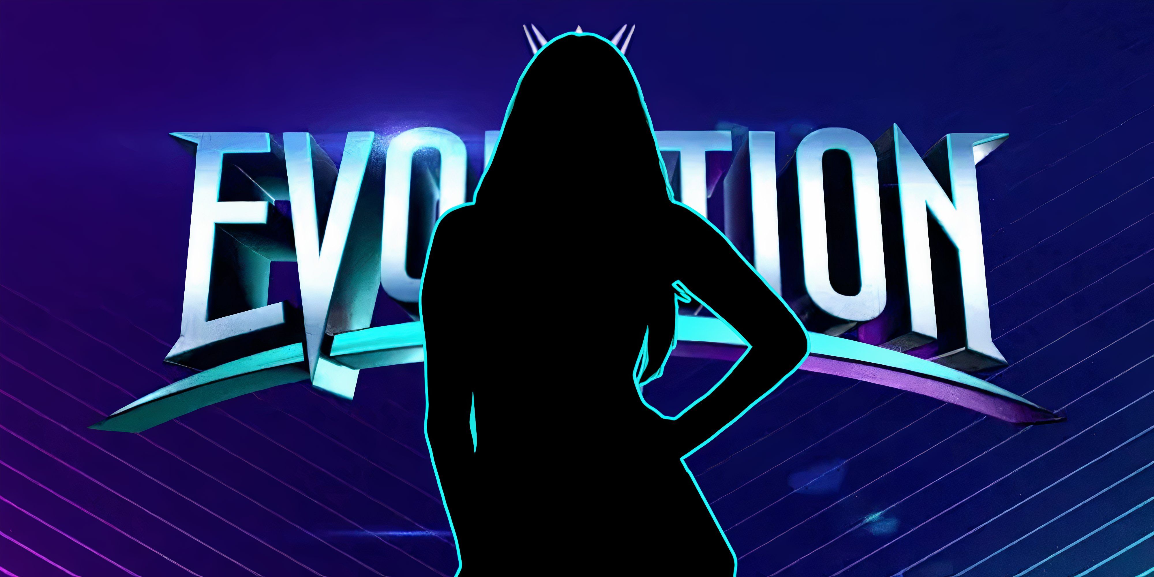 brie bella silhouette in front of an evolution poster.