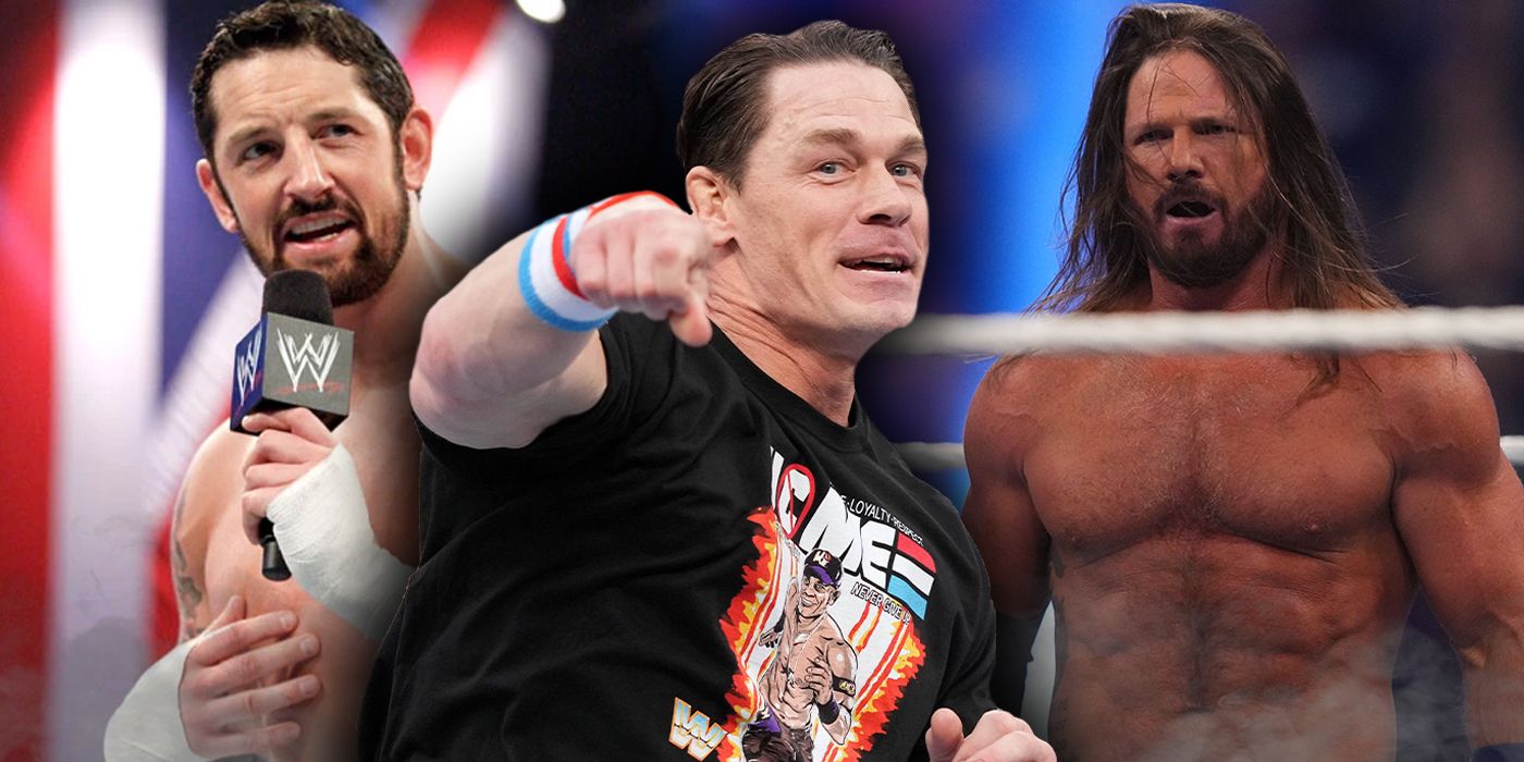 Wade Barrett, John Cena, and AJ Styles in WWE