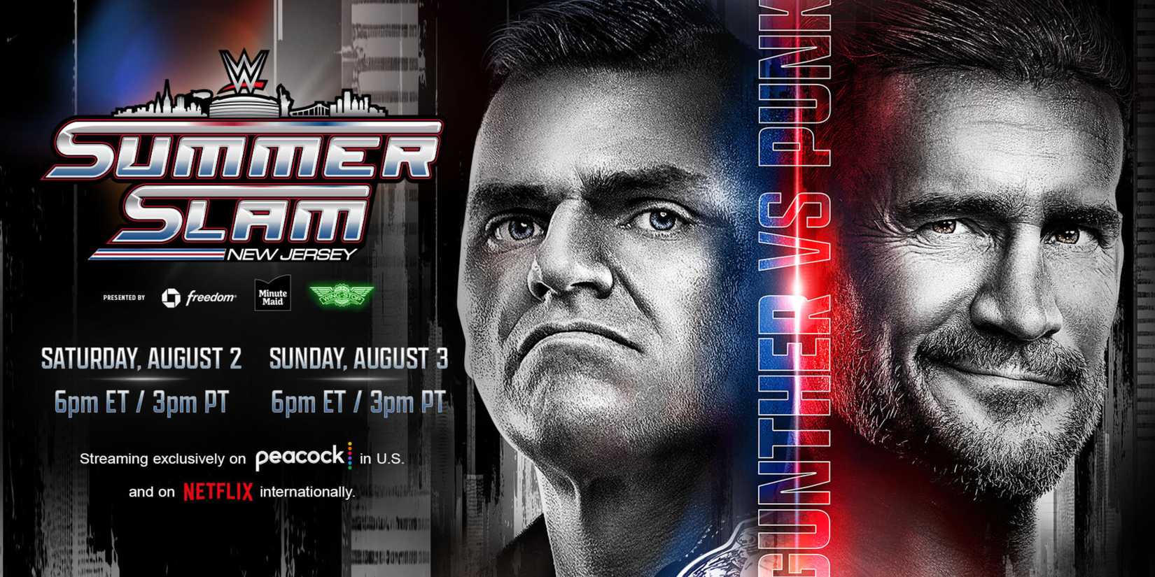 Gunther y CM Punk en el cartel de WWE SummerSlam