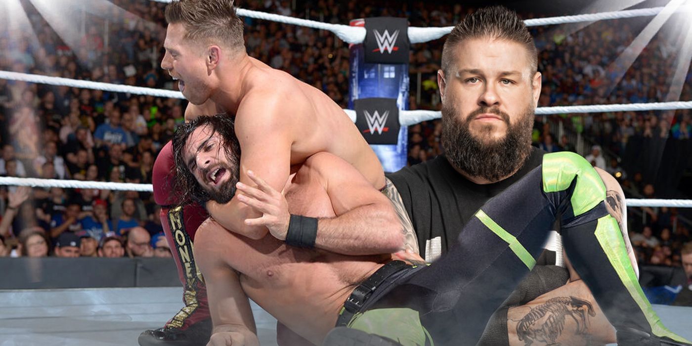 The Miz vs Seth Rollins and Kevin Owens in WWE