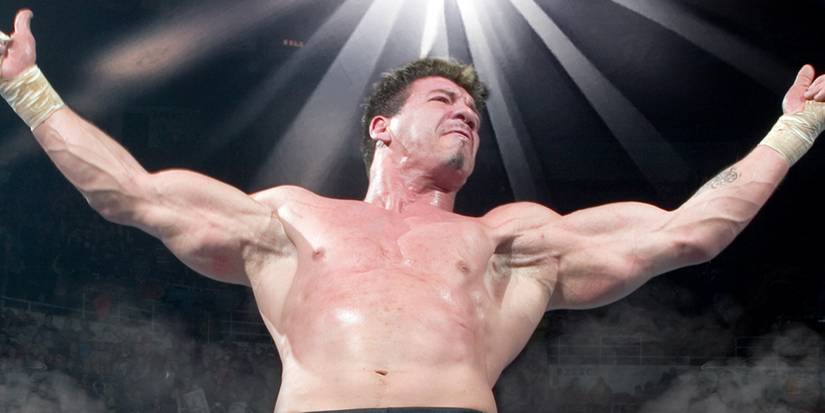 Eddie Guerrero posing in WWE with his arms wide