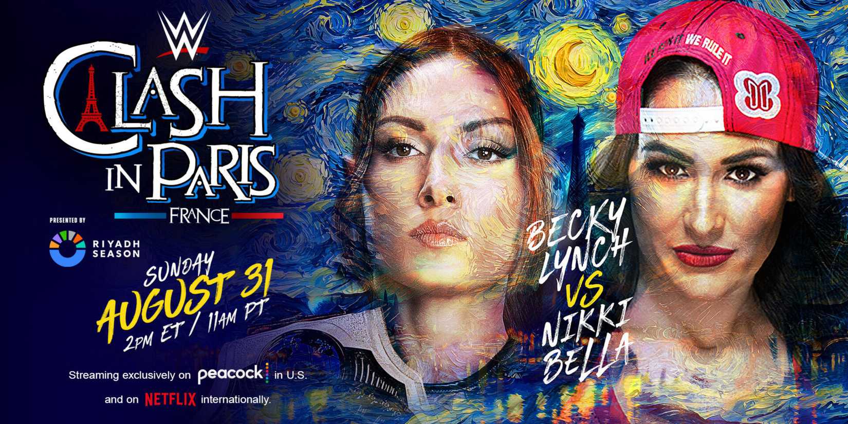 becky lynch vs nikki bella at clash in paris.