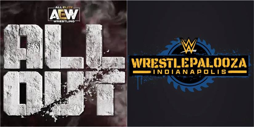 AEW All Out and WWE Wrestlepalooza logos