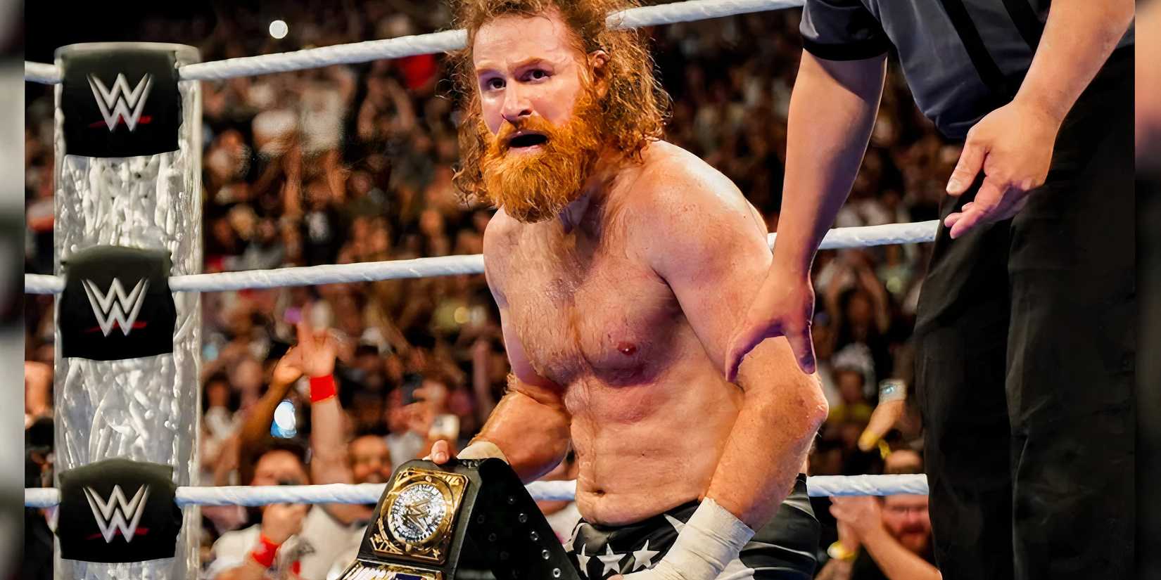 Sami Zayn after a WWE match