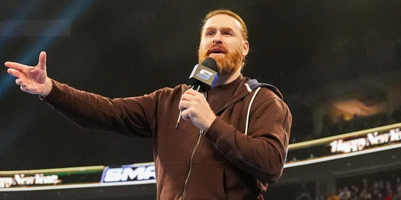 Sami Zayn on SmackDown cutting a promo 