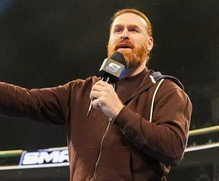 Sami Zayn on SmackDown cutting a promo