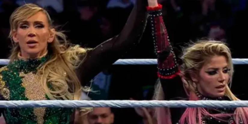 Charlotte Flair & Alexa Bliss celebrating 