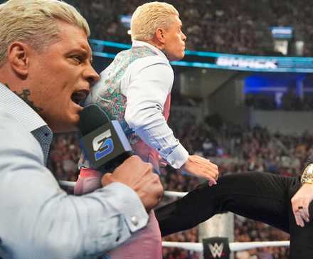 Who Is TKO's Controversial Ari Emanuel? 1 Cody Rhodes giving a WWE SmackDown promo and being attacked by Pat McAfee