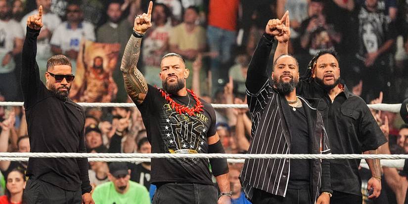 Roman Reigns, the Usos, and Jacob Fatu in the Bloodline