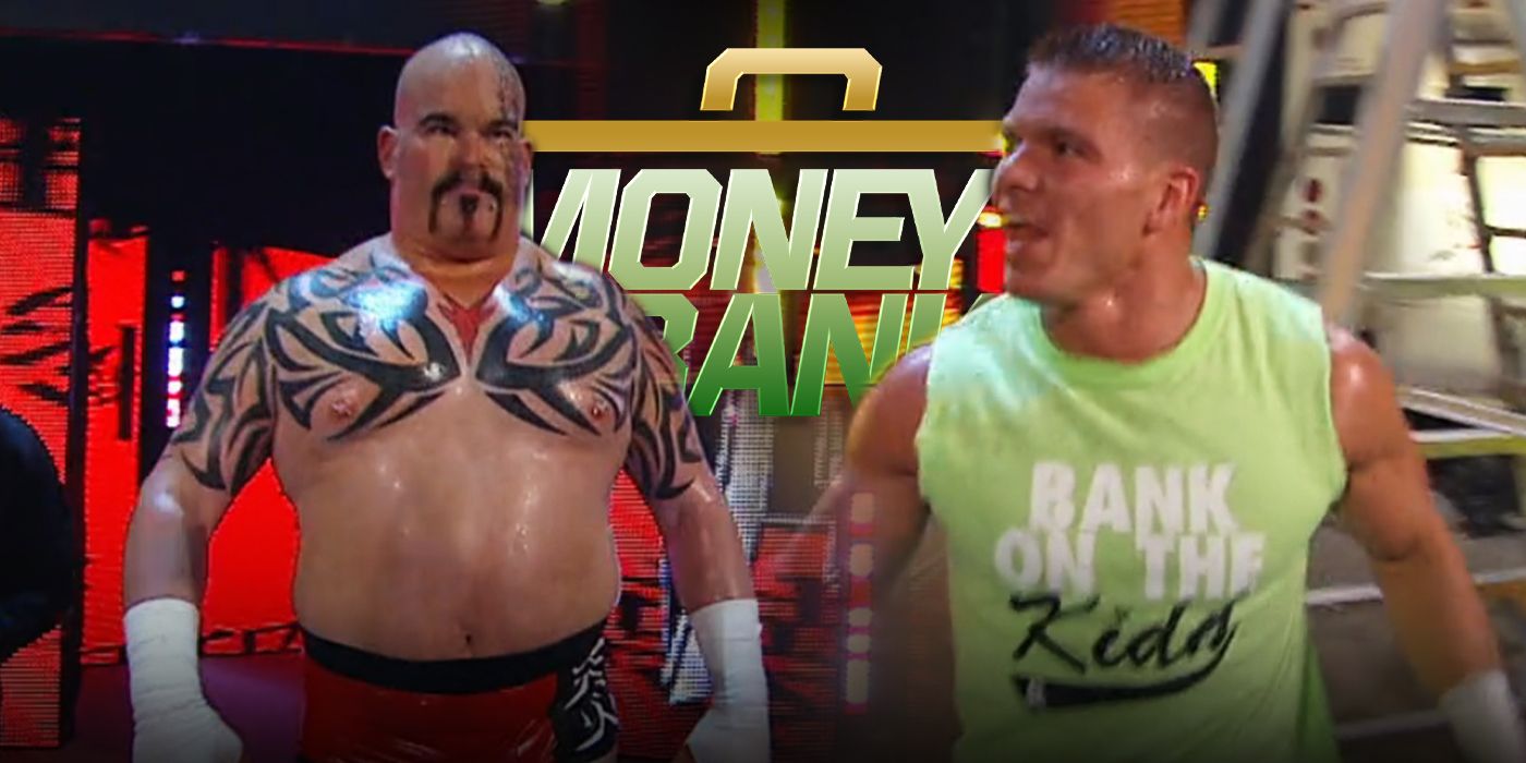 Tensai and Tyson Kidd making entrances for Money In The Bank