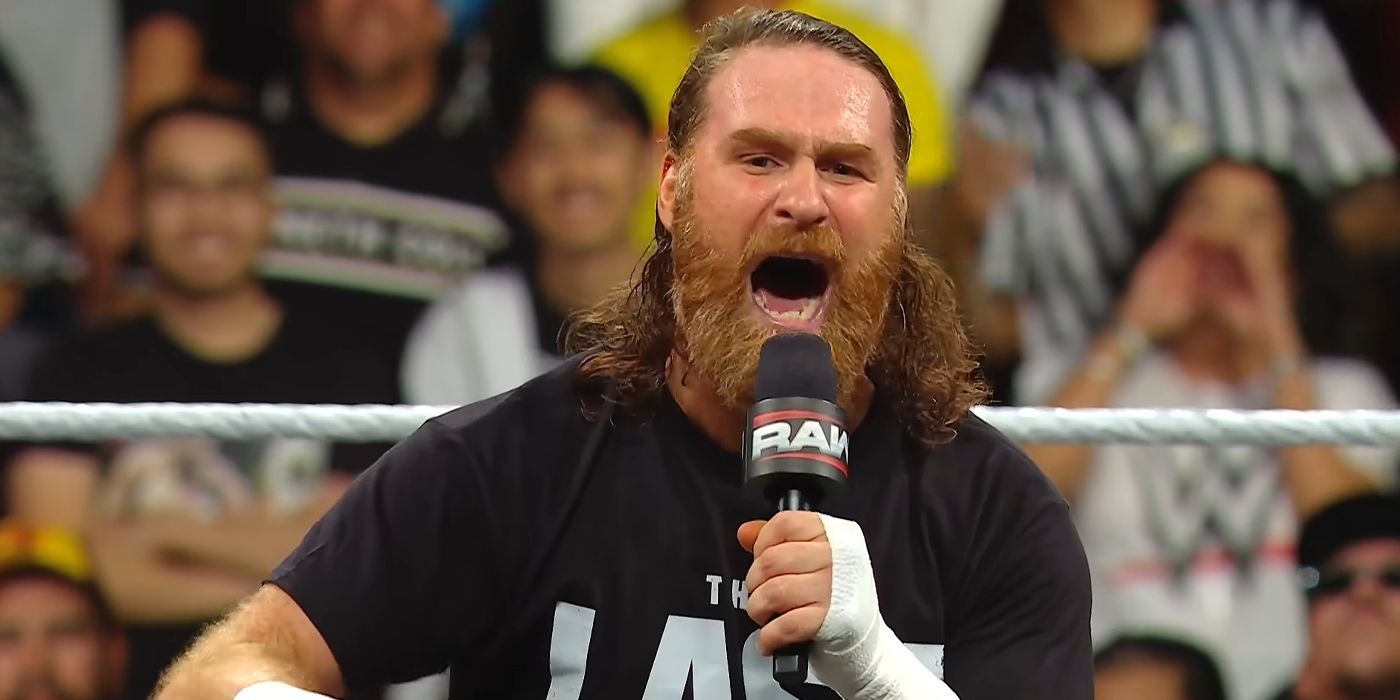 Sami Zayn cutting a promo on RAW