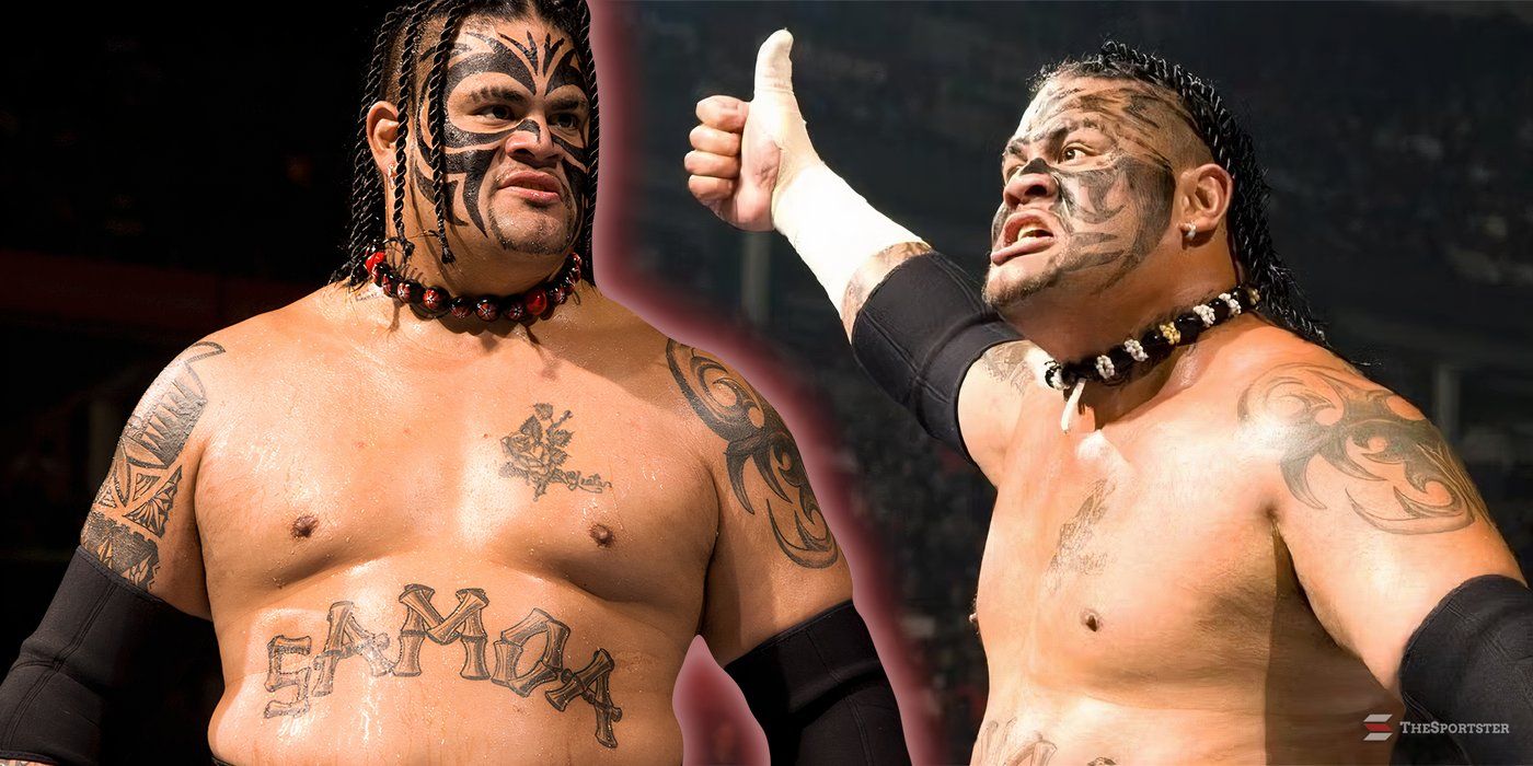 Two images of Umaga in WWE