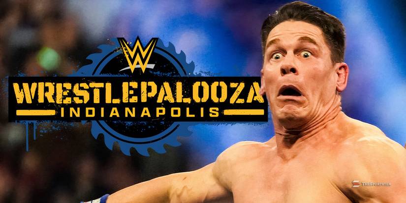 WWE Wrestlepalooza logo and John Cena looking shocked